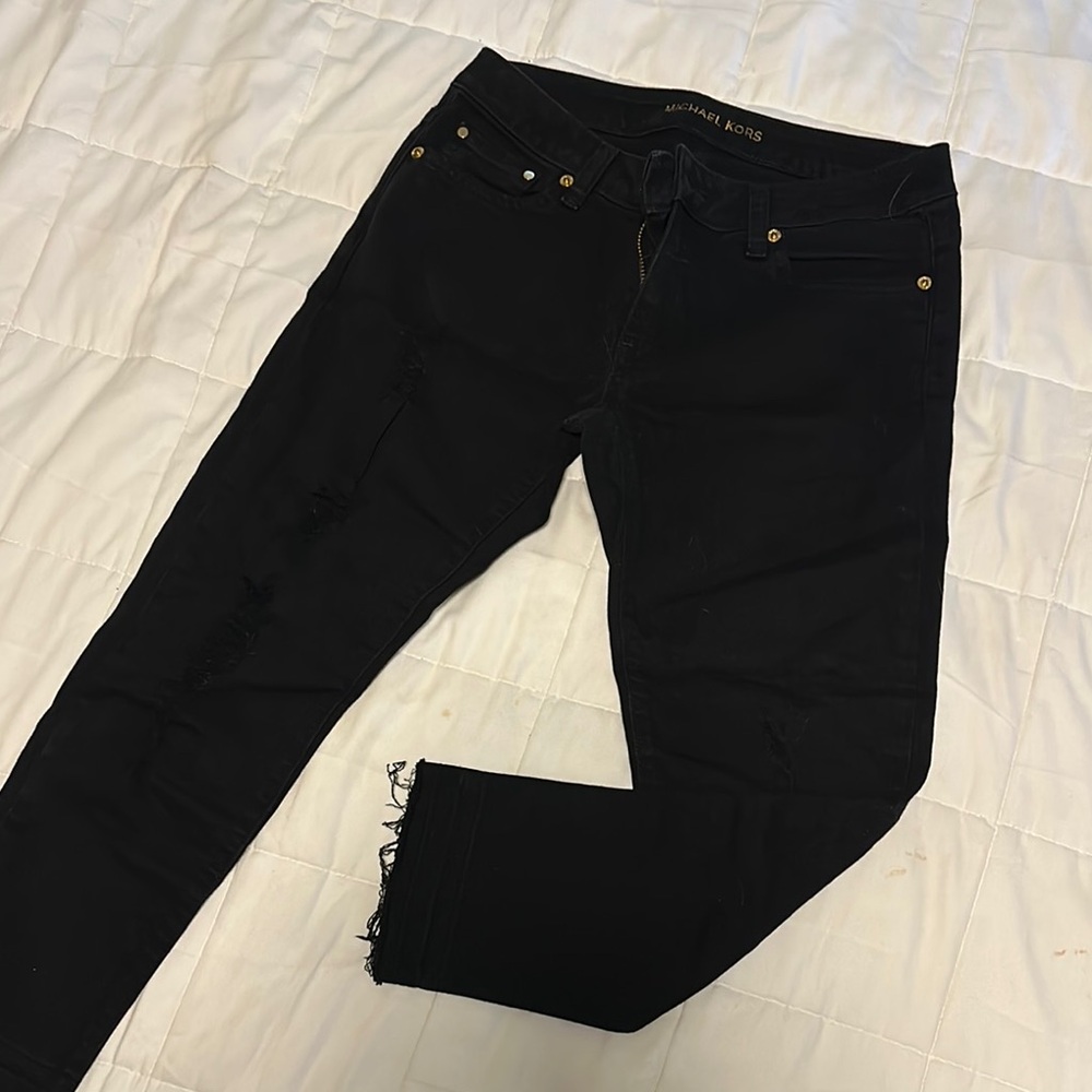 Michael Kors Black Distressed Denim